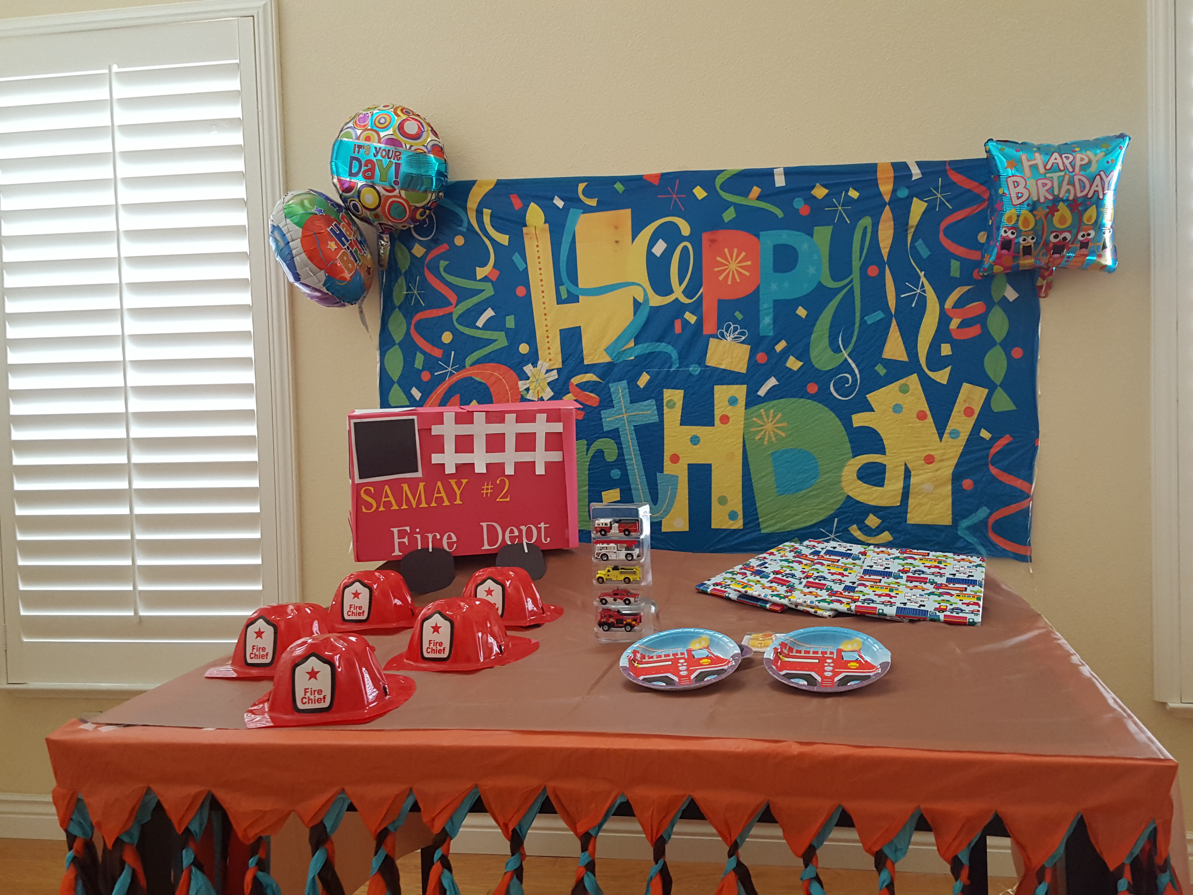 Baby S turns 2 - Fire Engine theme birthday