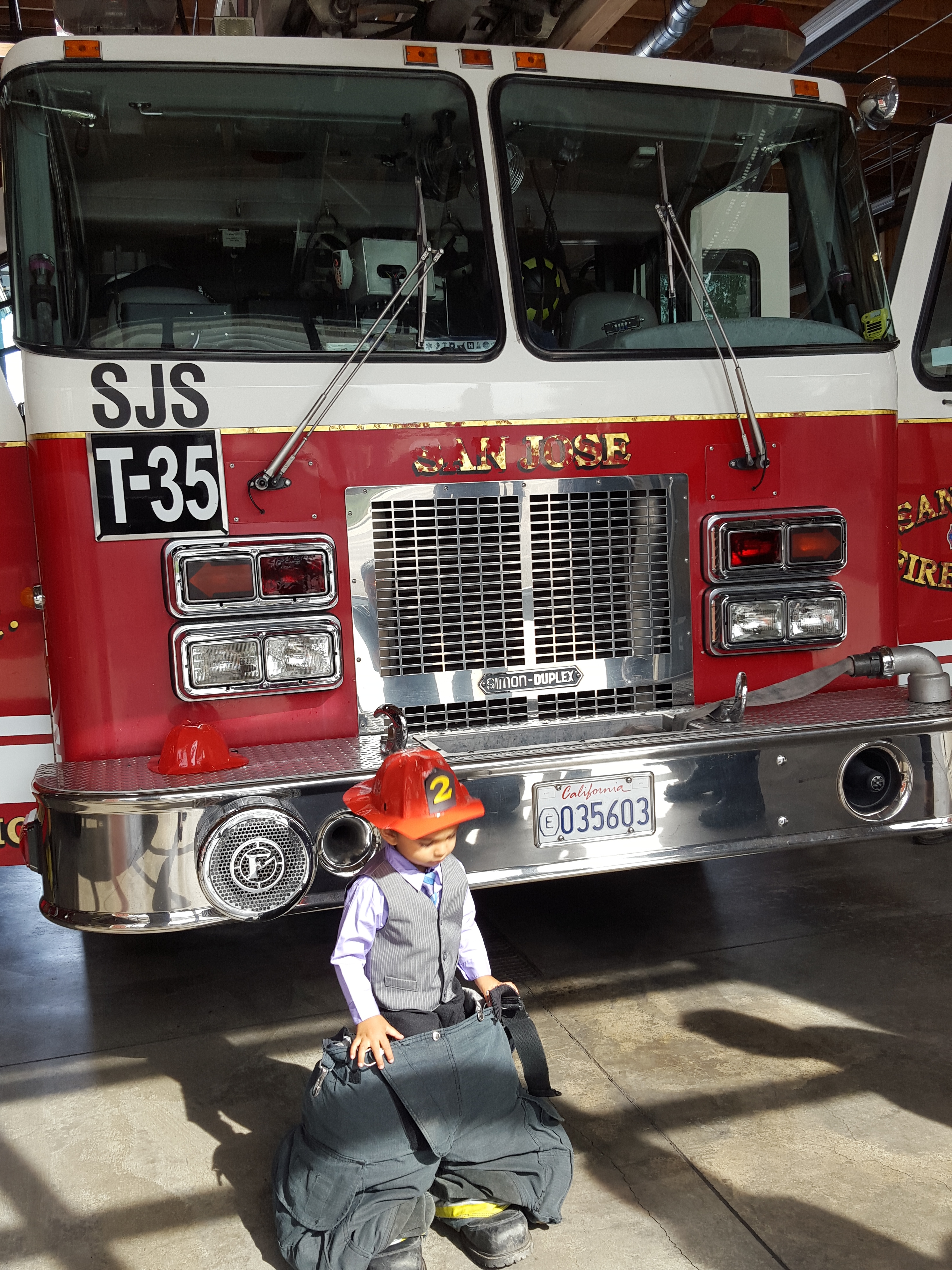 Baby S turns 2 - Visiting the fire station