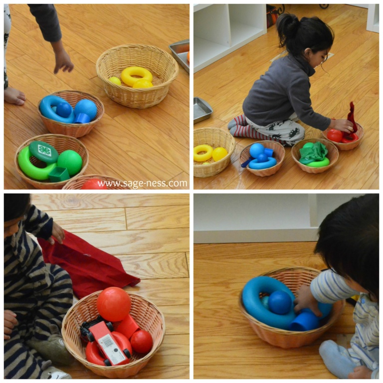 Montessori Inspired baskets for 1 year olds Sageness