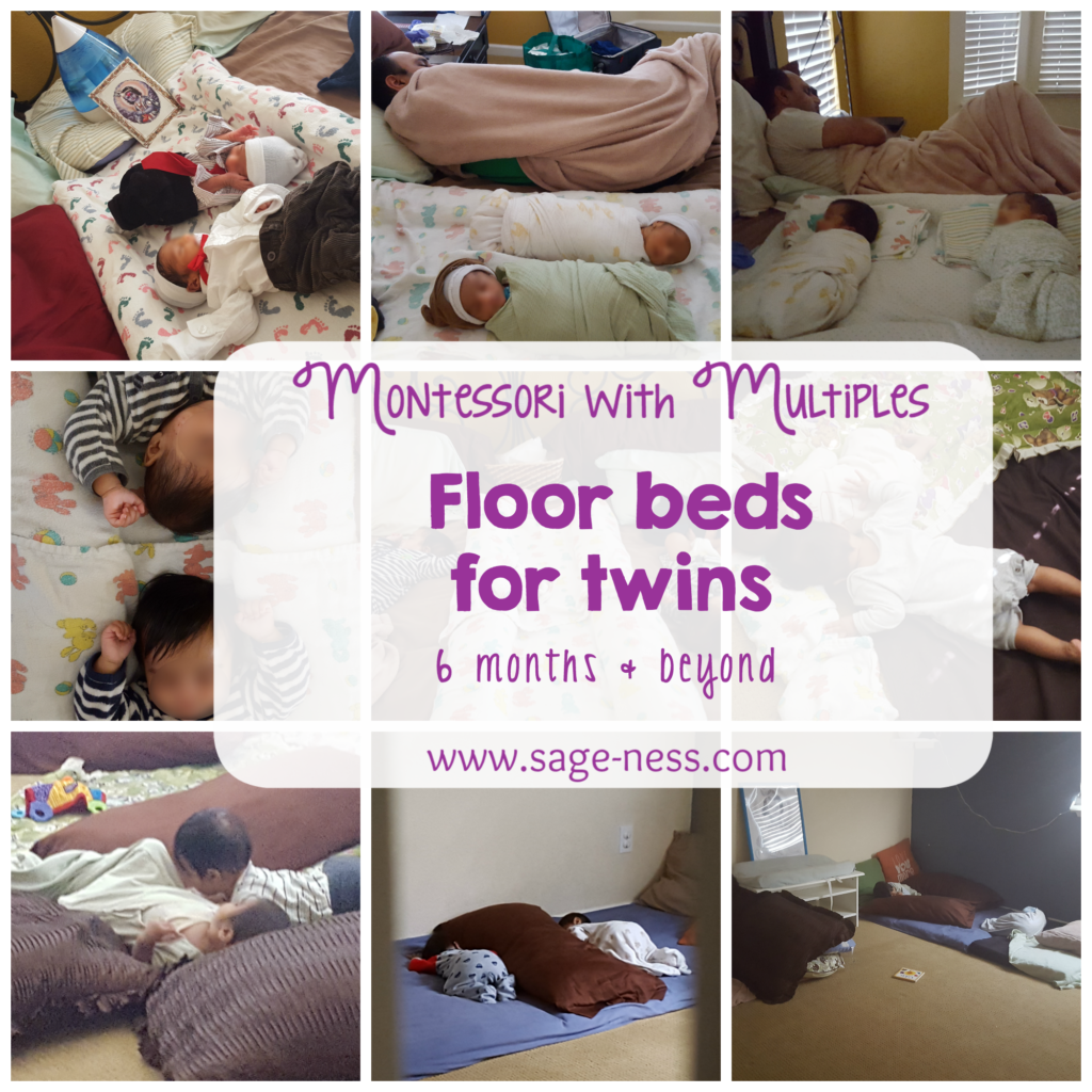 A glance at our Montessori floor bed journey with our twins