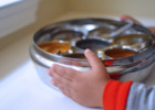 Montessori Kids cooking with Indian Spice Container